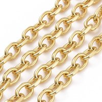 Unwelded Faceted Brass Cable Chains with Spool, 18K Gold Plated — Chains, Wire & Cord