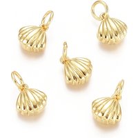 Charms en laiton en forme de coquillage avec anneaux - Doré