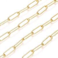 Chaînes en laiton soudées en forme de trombone, plaquées or 18K — Chaînes, fils et cordons