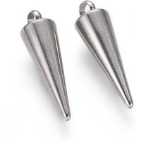 304 Stainless Steel Spike/Cone Pendants, Tarnish Resistant — Charms & Pendants