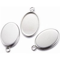 Réglages de cabochon ovale en acier inoxydable 304, non ternissant — Accessoires pour bijoux