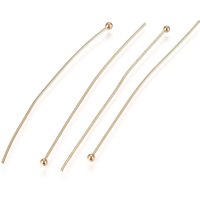 Épingles à tête boule en acier inoxydable 304, plaquées or 24K, 50mm — Accessoires pour bijoux