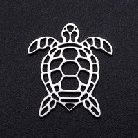 Liens de jonction en filigrane en acier inoxydable 201 - Tortue de mer — Accessoires pour bijoux