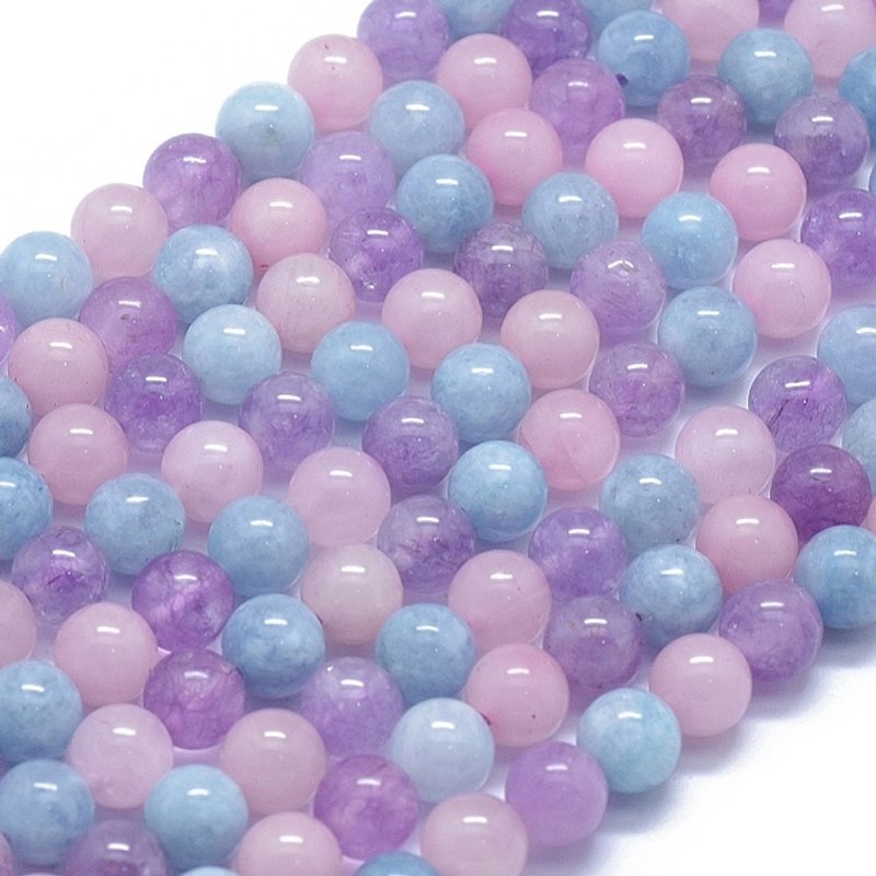 Brins de perles en aquamarine, quartz rose et améthyste — Perles à bijoux