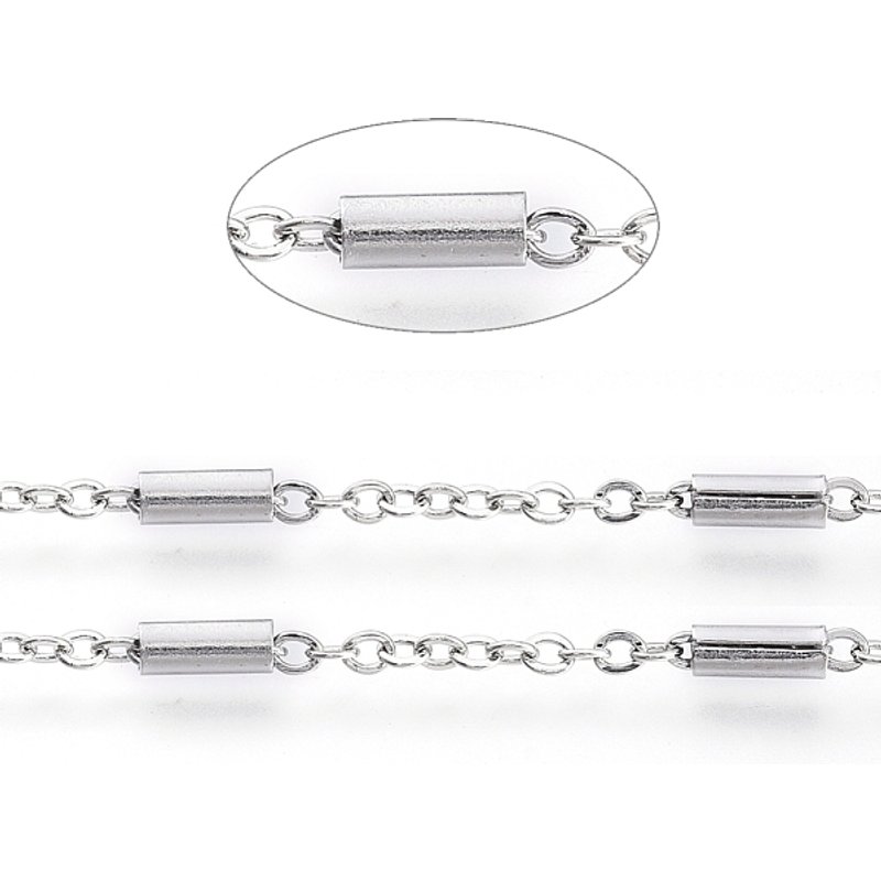 Chaînes en Acier Inoxydable 304 avec Perles Tubulaires, Rouleau de 32,8 Pieds — Chaînes, fils et cordons