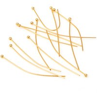 Épingles à tête boule dorées en acier inoxydable 304, 40x0.6mm, 22 Gauge