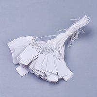 Étiquettes de prix rectangulaires blanches pour bijoux - 100pcs