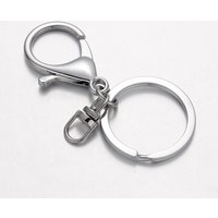 Alloy Split Key Rings, Keychain Clasp Findings, Platinum, 66mm — Jewelry Findings