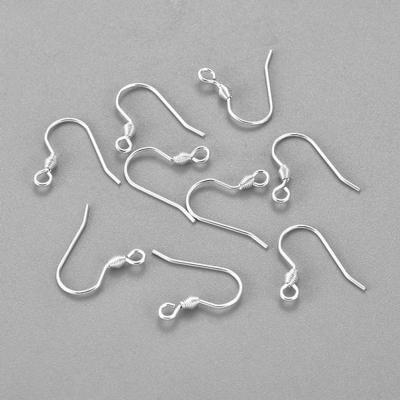 Crochets de Boucles d'Oreilles en Acier Inoxydable 304 avec Boucle Horizontale - Argent — Accessoires pour bijoux