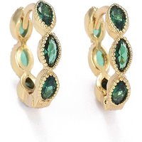 Boucles d'oreilles créoles huggie en zircon cubique micro pavé en laiton — Boucles d'oreilles créoles
