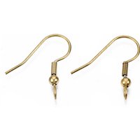 Crochets de Boucles d'Oreilles en Acier Inoxydable 304 avec Boucle Verticale, Plaqué Or 18K — Accessoires pour bijoux