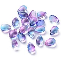Perles en verre transparent en forme de goutte, bleu ardoise, 9x6x5mm — Perles à bijoux