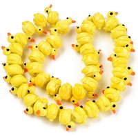 Handmade Lampwork Duck Beads Strands, Yellow, 40pcs, 16.73 inch — Jewelry Beads