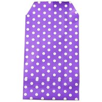 Sacs en papier Kraft, sans poignées, motif à pois blancs, violet — Rangement et présentation