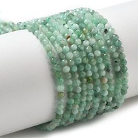 Natural Emerald Beads Strands, Round Faceted, 3mm, 0.7mm Hole
