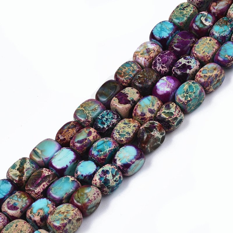 Brins de perles en jaspe Regalite, jaspe impérial et jaspe de sédiment marin — Perles à bijoux
