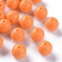 Opaque Acrylic Round Beads, Orange, 20x19mm, 111pcs/500g — Jewelry Beads