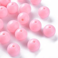Perles Acryliques Opaques, Ronde, Rose Perle, 16x15mm, 220pcs — Perles à bijoux