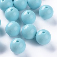 Perles Acryliques Opaques, Ronde, Bleu Ciel, 20x19mm, 111pcs/500g — Perles à bijoux