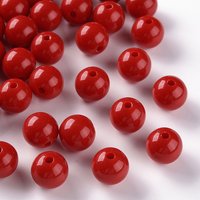 Opaque Acrylic Round Beads, FireBrick, 12x11mm, 566pcs/500g