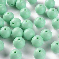Opaque Acrylic Round Beads, Aquamarine, 16x15mm, 220pcs