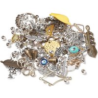 Lucky Bag with Mixed Style Metal Beads and Charms