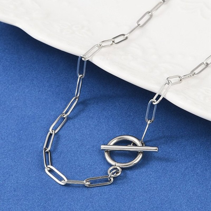 Collier en Chaîne Paperclip en Acier Inoxydable 304 Non-Tarnissant Unisexe — Collier pendentif