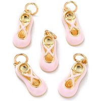 Pendentif en laiton plaqué or 18K en forme de chaussure de ballet avec émail — Breloques et pendentifs