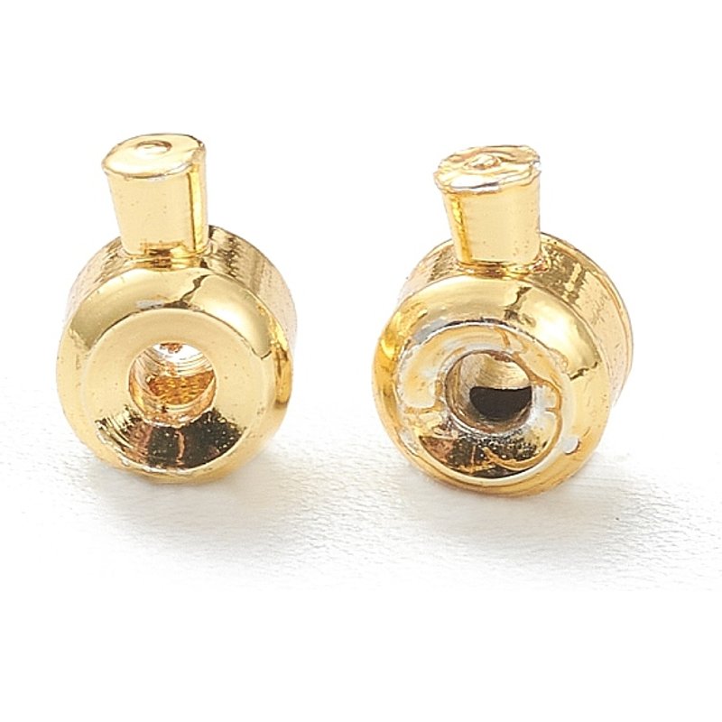 Perles à sertir en laiton, perles rondelles dorées, 4.5x3.5mm — Perles à bijoux