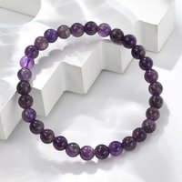 Bracelet Élastique en Améthyste Naturel, Diamètre Intérieur de 2,25 pouces — Bracelet Femme