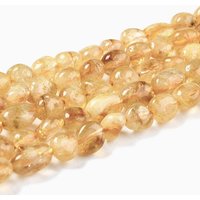 Brins de Perles de Citrine Naturelle, Nuggets Teints, 39cm, 42pcs