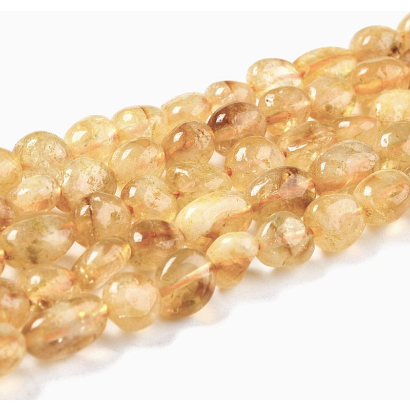 Brins de Perles de Citrine Naturelle, Nuggets Teints, 39cm, 42pcs — Perles à bijoux
