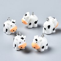 Opaque Resin 3D Calf Pendant with Platinum Tone Iron Loop — Charms & Pendants