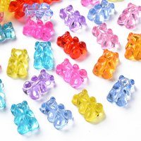 Transparent Acrylic Bear Beads, Mixed Colors, 694pcs/500g — Jewelry Beads