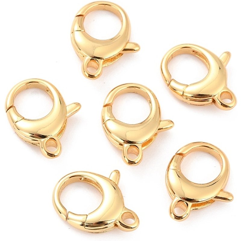 Brass Lobster Claw Clasps, 18K Gold Plated, Lead Free, Nickel Free — Jewelry Findings
