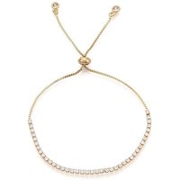 Cubic Zirconia Tennis Bracelet, 18K Gold Plated Brass for Women — Bracelet Women
