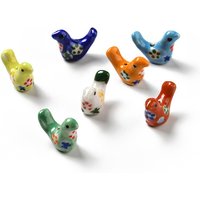 Handmade Printed Porcelain Beads, Pigeon, Mixed Color — Jewelry Beads