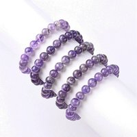 Bracelet Élastique Rond en Améthyste Naturelle pour Femmes — Bracelet Femme