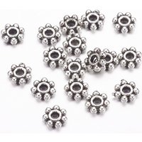 Tibetan Style Alloy Daisy Spacer Beads, Antique Silver, 1000pcs — Jewelry Beads