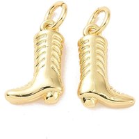 Rack Plating Brass Boot Charm with Jump Ring, 18K Gold Plated — Charms & Pendants