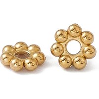 Perles Espaceuses Marguerite en Acier Inoxydable 304, Plaqué Or 18K — Perles à bijoux