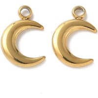 Charms Lune en Acier Inoxydable 304, Plaqué Or 18K — Breloques et pendentifs