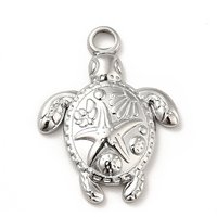 Pendentif en Acier Inoxydable 201 Tortue avec Charms Étoile de Mer — Breloques et pendentifs
