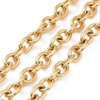 Ion Plating 304 Stainless Steel Rolo Chains, Unwelded, Golden — Chains, Wire & Cord