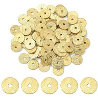Perles de séparation en laiton, perles heishi plaquées, rondes/disques, dorées
