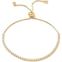 Adjustable Brass Cubic Zirconia Chain Bracelet for Women