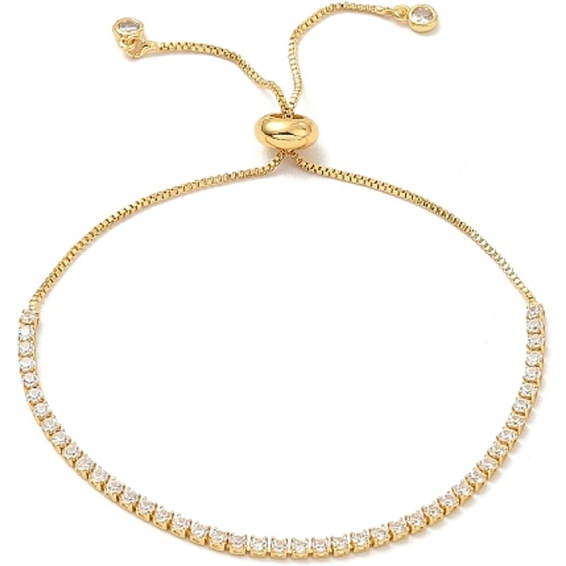 Bracelet Chaîne Ajustable en Laiton avec Zircon Cubique pour Femmes — Bracelet Femme