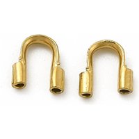 304 Stainless Steel Wire Guardian Protectors, Golden, 5x4.5x1.2mm — Jewelry Findings