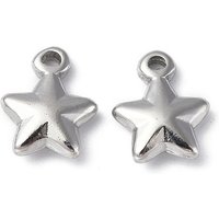 Charm étoile en acier inoxydable 304, sans ternissement, 10.5x8x3mm — Breloques et pendentifs