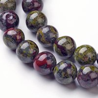 Natural Dragon Blood Jasper Bead Strands, Round, 4mm, 87pcs — Jewelry Beads